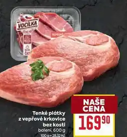 Billa Tenké plátky z vepřové krkovice bez kosti balení, 600 g nabídka