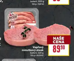 Billa Vepřový minutkový steak balení, 320 g nabídka