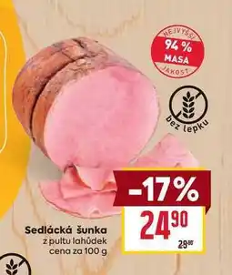 Billa Sedlácká šunka z pultu lahůdek cena za 100 g nabídka