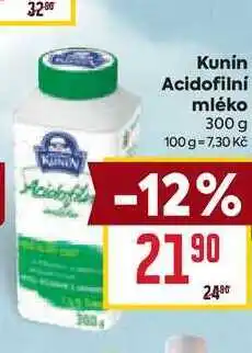 Billa Kunín Acidofilní mléko 300 g nabídka