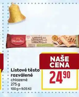 Billa Listové těsto rozválené chlazené 275 g nabídka