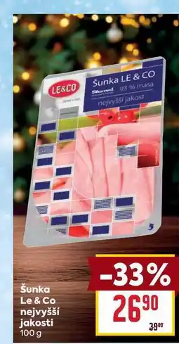 Billa Šunka Le & Co nejvyšší jakosti 100 g nabídka