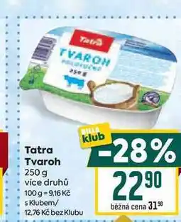 Billa Tatra Tvaroh 250 g nabídka