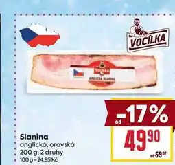 Billa Slanina anglická, oravská 200 g nabídka
