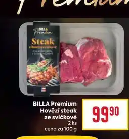 Billa BILLA Premium Hovězí steak ze svíčkové 2 ks cena za 100g nabídka