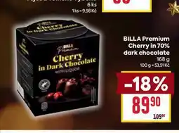 Billa BILLA Premium Cherry in 70% dark chocolate 168 g nabídka