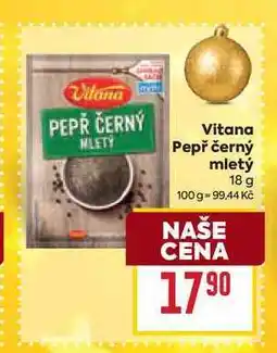 Billa Vitana Pepř černý mletý 18 g nabídka