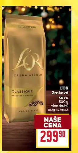 Billa L'OR Zrnková Káva 500 g nabídka