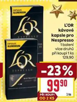 Billa L'OR Kávové kapsle pro Nespresso 1 balení nabídka