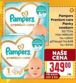 Billa Pampers Premium care Plenky newborn 32/72 ks nabídka