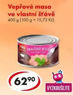 CBA Vepřové maso ve vlastní šťávě, 400 g nabídka