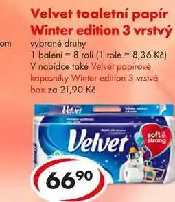 CBA om Velvet toaletní papír Winter edition 3 vrstvý, 8 rolí nabídka