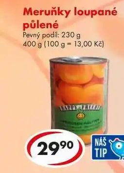 CBA Meruňky loupané půlené, 400 g nabídka