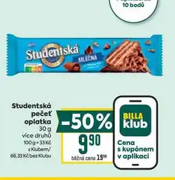 Billa Studentská pečeť oplatka 30 g nabídka