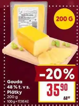 Billa Gouda 48% t. vs. Plátky 200g nabídka