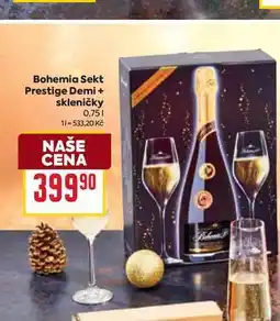 Billa Bohemia Sekt Prestige Demi + skleničky 0,75l nabídka