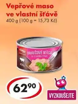 CBA Vepřové maso ve vlastní šťávě, 400 g nabídka