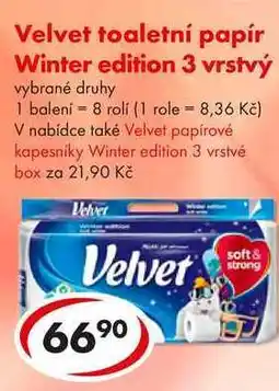 CBA Velvet toaletní papír Winter edition 3 vrstvý, 8 rolí nabídka