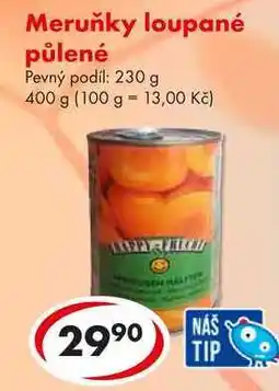CBA Meruňky loupané půlené, 400 g nabídka