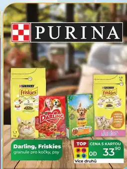 Tamda Foods Darling, Friskies granule pro kočky, psy nabídka