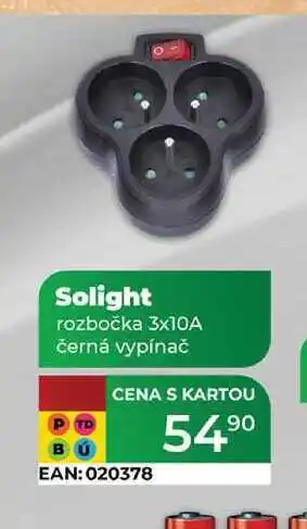 Tamda Foods Solight rozbočka 3x10A černá vypínač nabídka