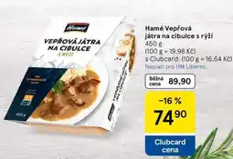 Tesco Hamé Vepřová játra na cibulce s rýží, 450 g nabídka