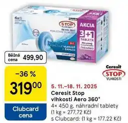 Tesco Ceresit Stop vlhkosti Aero 360° STOP VLHKOSTI, 4x 450 g, náhradní tablety nabídka