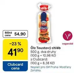 Tesco Ölz Toustový chléb, 500 g. dva druhy nabídka