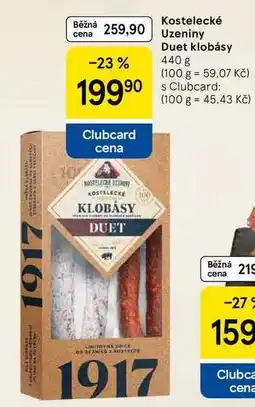 Tesco Kostelecké Uzeniny Duet klobásy, 440 g nabídka