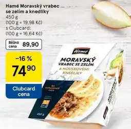 Tesco Hamé Moravský vrabec se zelím a knedlíky, 450 g nabídka