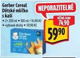 Albert Gerber Cereal Dětské mlíčko s kaší nabídka