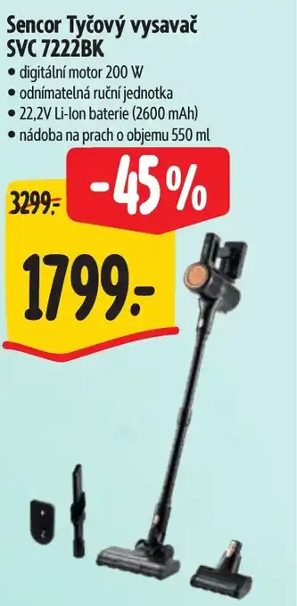 Sencor Tyčový vysavač SVC 7222BK