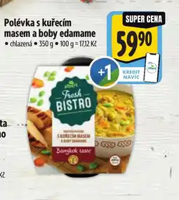 Albert Polévka s kuřecím masem a boby edamame nabídka