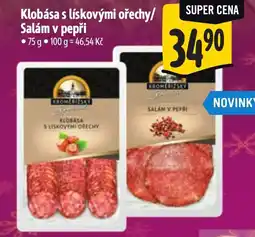 Albert Klobása s lískovými ořechy/ Salám v pepři nabídka