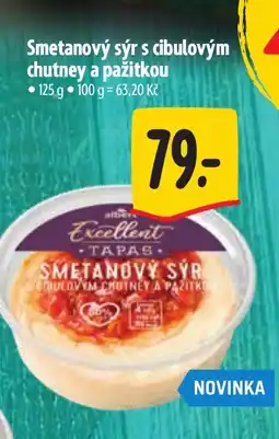 Albert Smetanový sýr s cibulovým chutney a pažitkou nabídka