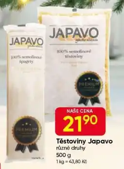 Hruška Těstoviny Japavo nabídka