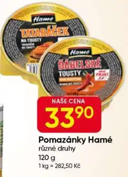 Hruška Pomazánky Hamé nabídka