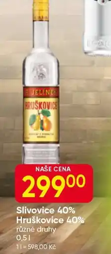 Hruška Slivovice 40% Hruškovice 40% nabídka