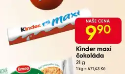 Hruška KINDER MAXI ČOKOLÁDA nabídka