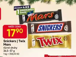 Hruška Snickers, Twix, Mars nabídka