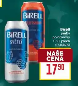 Billa Birell světlý, polotmavý nabídka