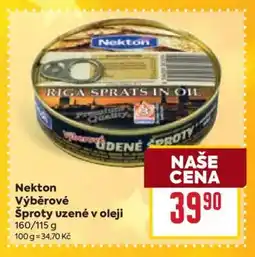 Billa Nekton Výběrové šproty uzené v oleji nabídka