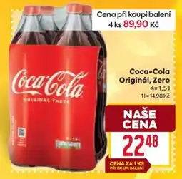 Billa Coca-Cola Original, Zero nabídka