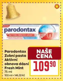 Billa Parodontax Zubní pasta Aktivní obnova dásní Fresh Mint nabídka