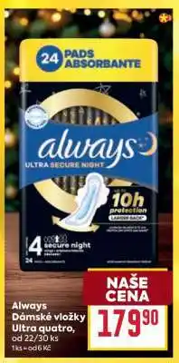 Billa Always Dámské vložky ultra quatro nabídka