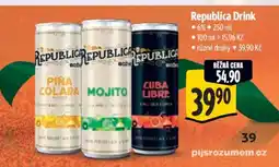 Albert Republica drink nabídka