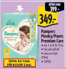 Albert Pampers Plenky/Pants Premium Care nabídka