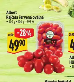 Albert Rajčata červená oválná nabídka
