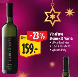 Albert Vinařství Zlomek & Vávra nabídka