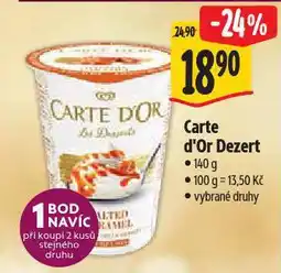 Albert Carte d'or smetanový dezert nabídka